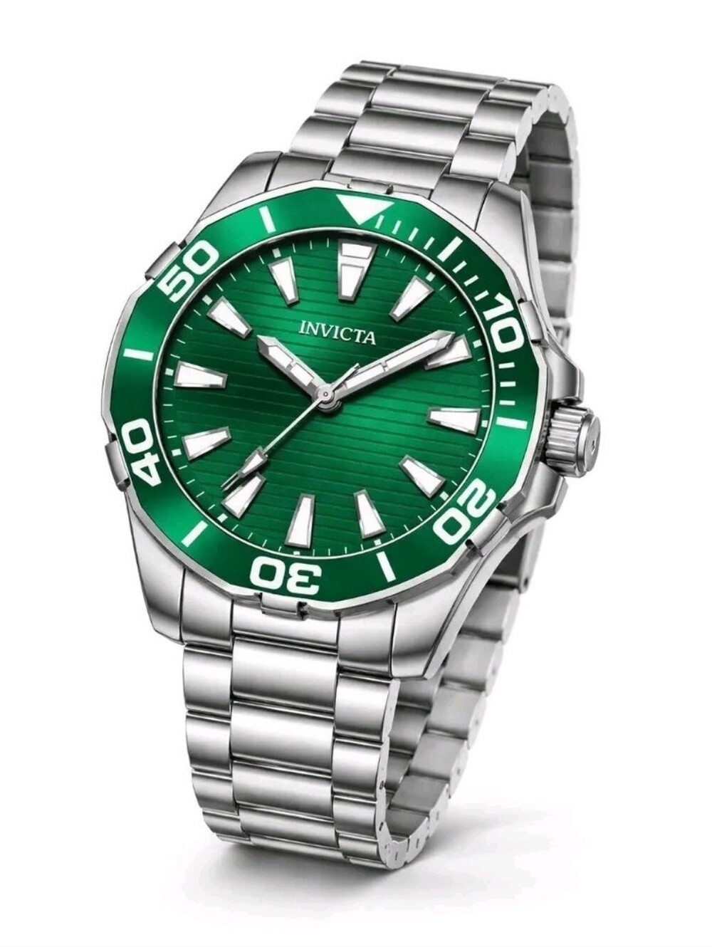 NEW ⌚️ Invicta Diver Meridian Men's Green Dial Watch - 46mm. Steel 69244